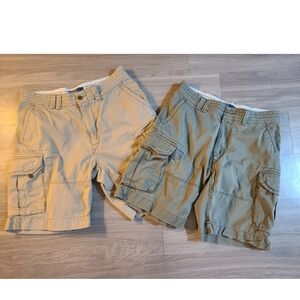 *2 PAIR* Vintage Polo Ralph Lauren Mens Size 35 Chino Cargo Shorts